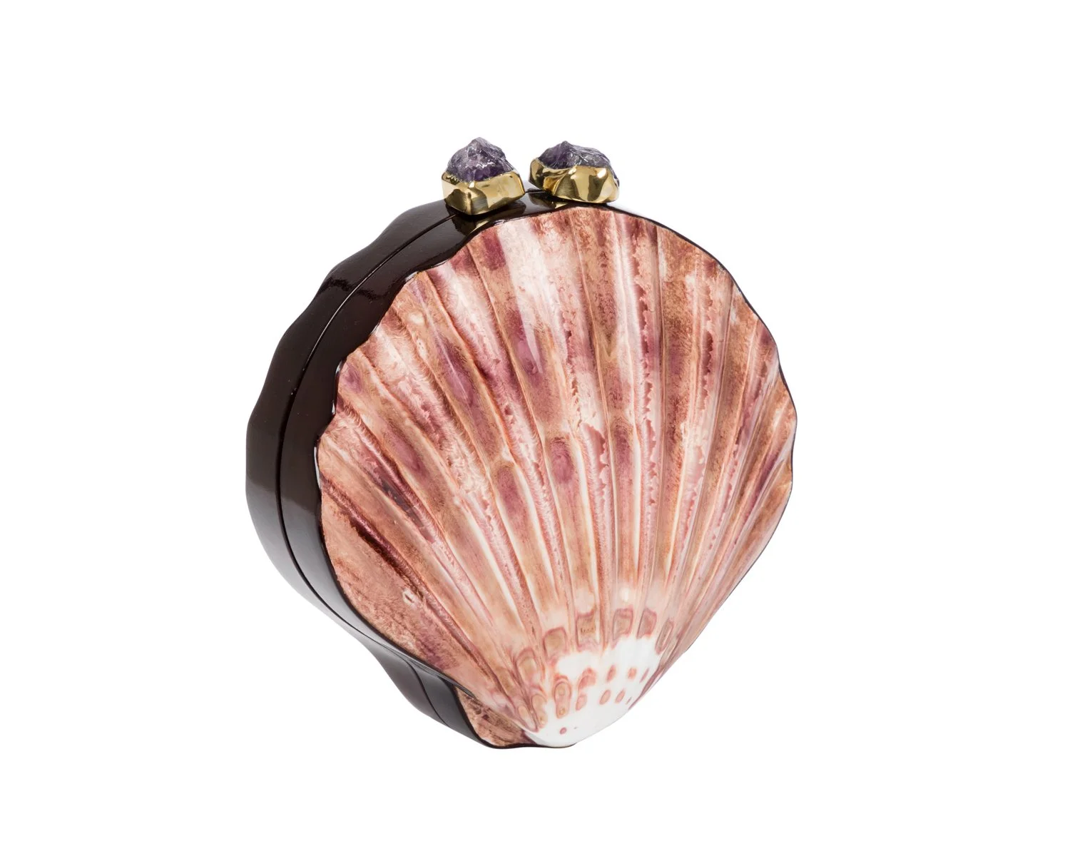 SIRENA Scallop Shell Minaudiere - Natural / Violet — RAFE New York